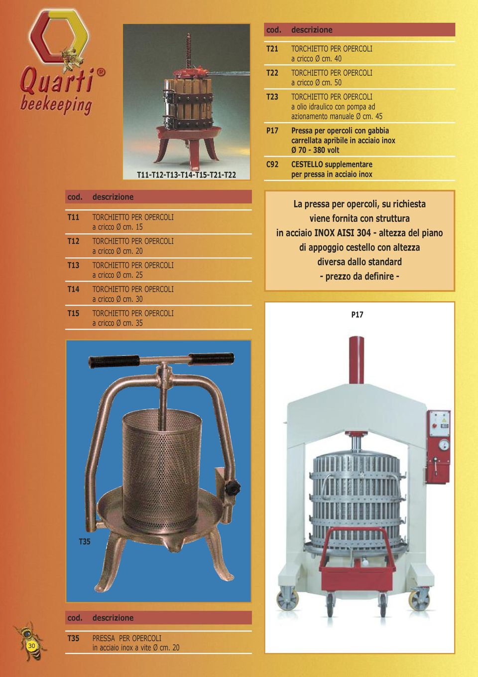 cricco Ø cm. 15 a cricco Ø cm. 20 a cricco Ø cm. 25 a cricco Ø cm. 30 a cricco Ø cm.