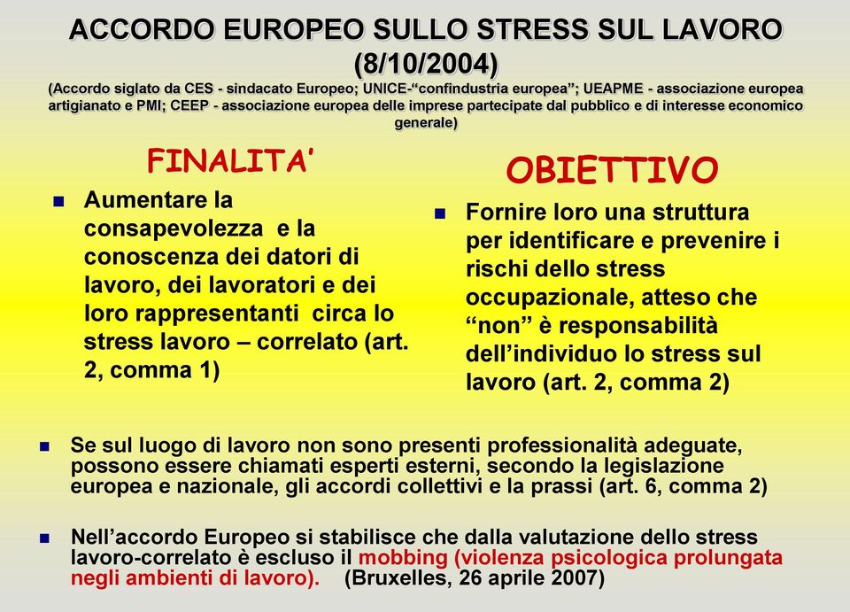 circa lo stress lavoro correlato (art.