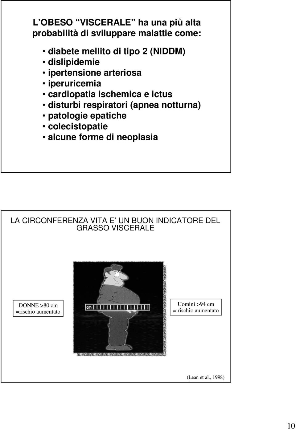 notturna) patologie epatiche colecistopatie alcune forme di neoplasia LA CIRCONFERENZA VITA E UN BUON