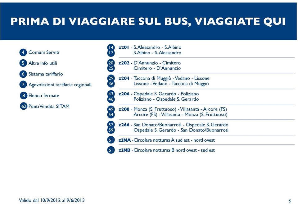 Alessandro 20 z202 - D Annunzio - Cimitero 25 Cimitero - D Annunzio 29 z204 - Taccona di Muggiò - Vedano - Lissone 36 Lissone - Vedano - Taccona di Muggiò 43 z206 - Ospedale S.