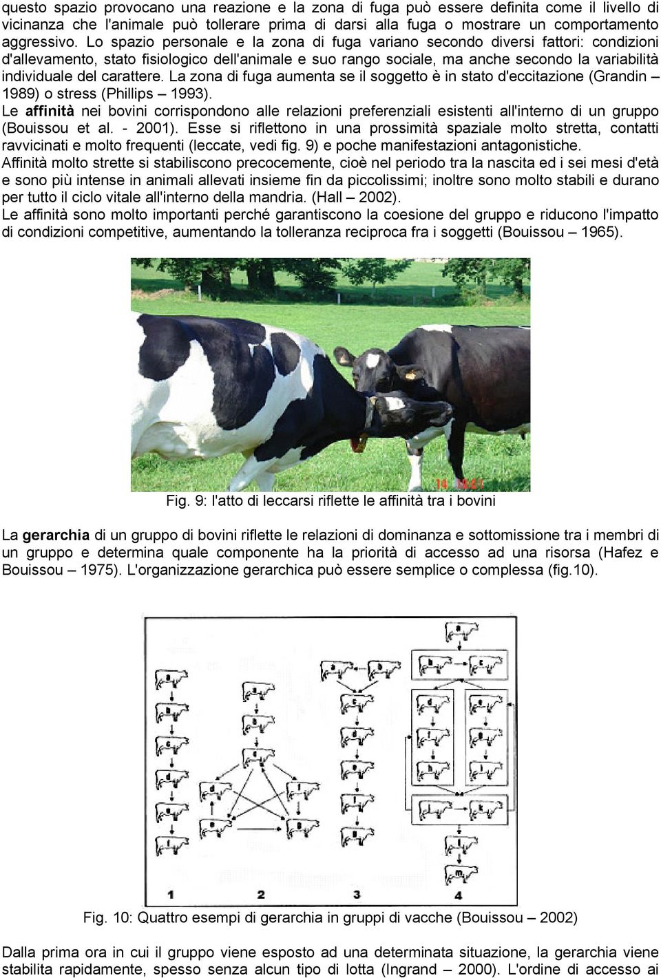 carattere. La zona di fuga aumenta se il soggetto è in stato d'eccitazione (Grandin 1989) o stress (Phillips 1993).