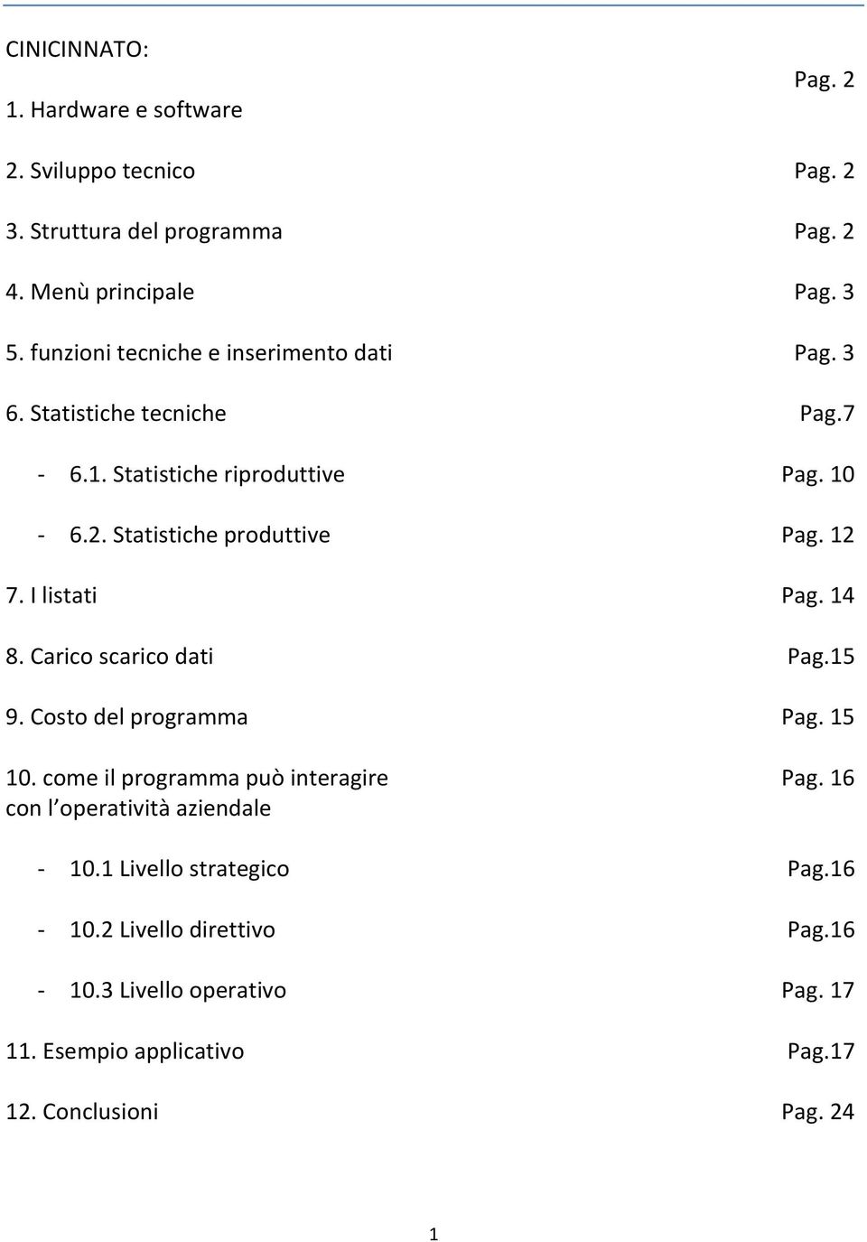 12 7. I listati Pag. 14 8. Carico scarico dati Pag.15 9. Costo del programma Pag. 15 10.