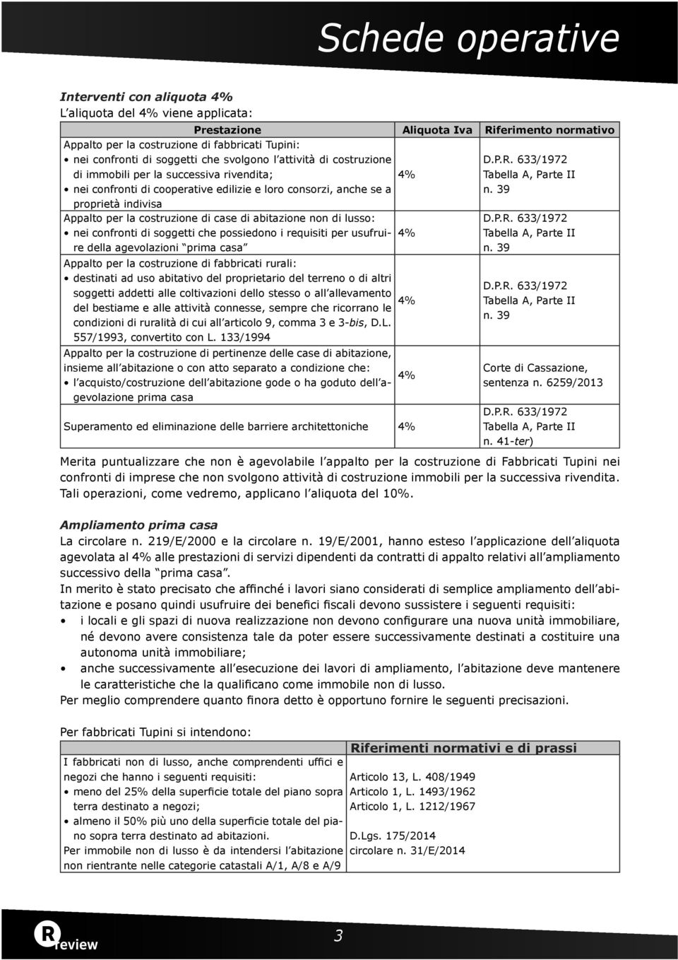 non di lusso: nei confronti di soggetti che possiedono i requisiti per usufruire della agevolazioni prima casa Appalto per la costruzione di fabbricati rurali: destinati ad uso abitativo del