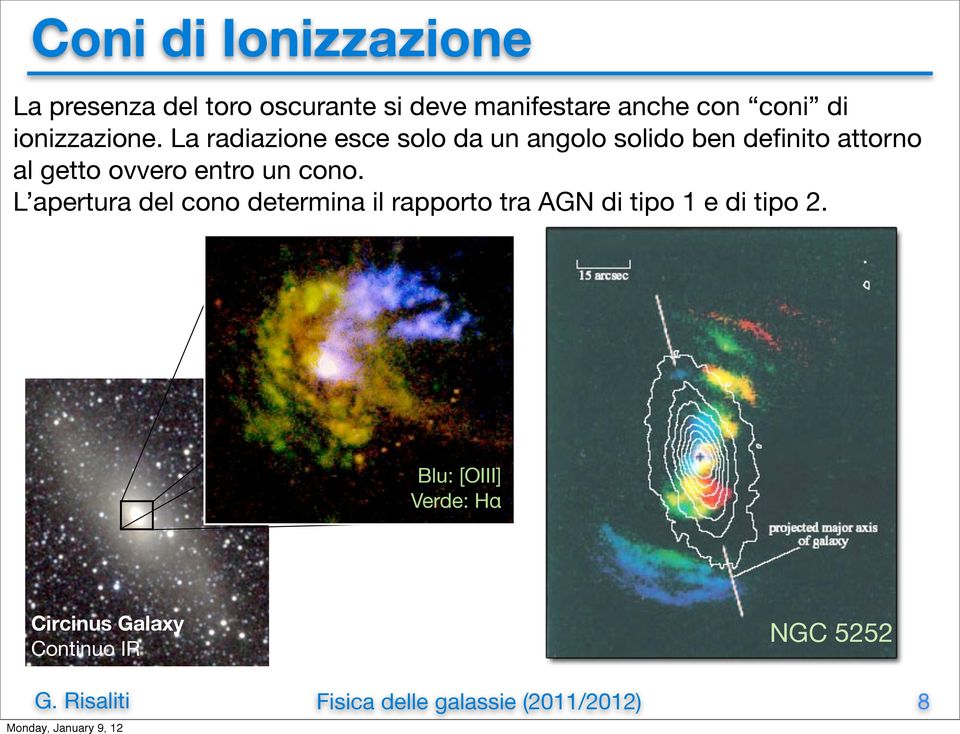 La radiazione esce solo da un angolo solido ben definito attorno al getto ovvero entro