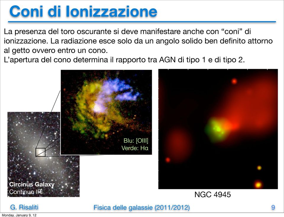 La radiazione esce solo da un angolo solido ben definito attorno al getto ovvero entro