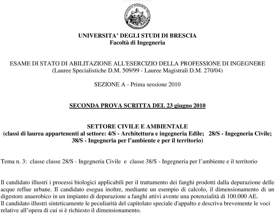 trattamento dei fanghi prodotti dalla depurazione delle acque reflue urbane.