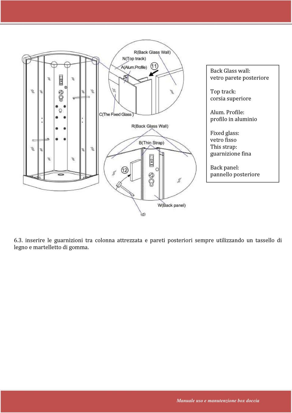 fina Back panel: pannello posteriore 6.3.