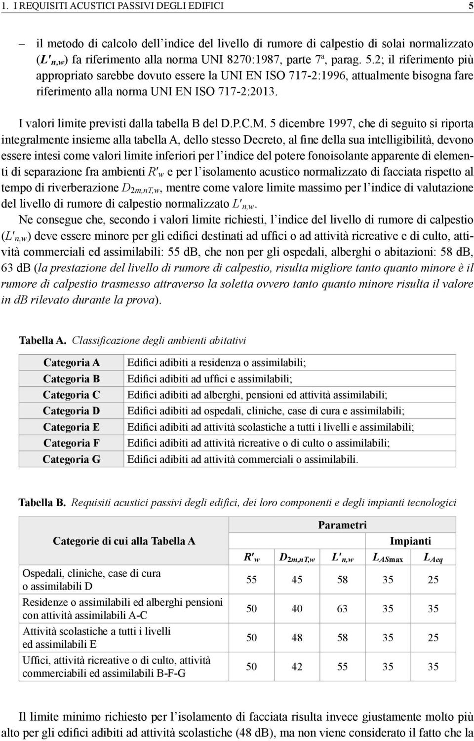 I valori limite previsti dalla tabella B del D.P.C.M.