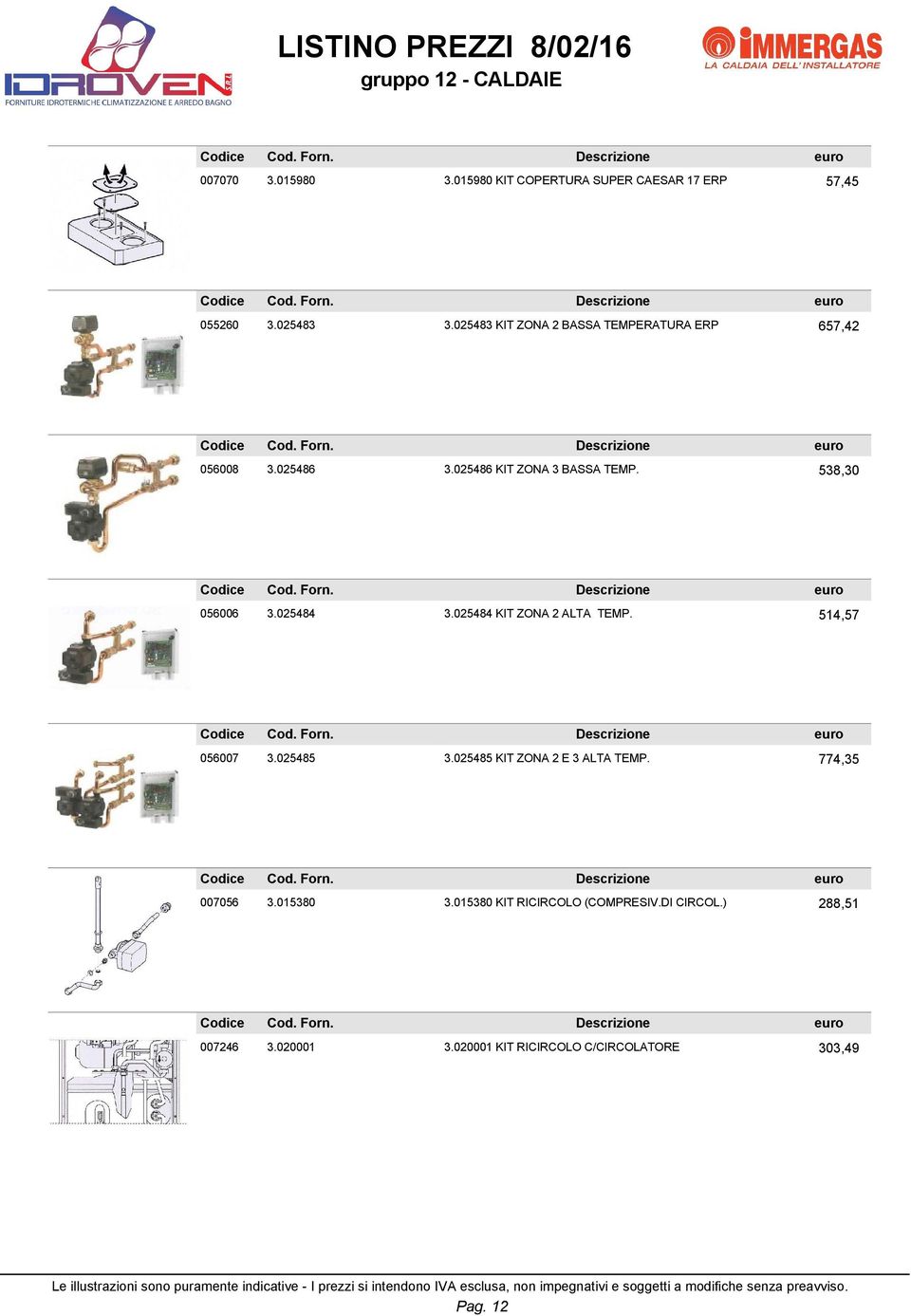 538,30 056006 3.025484 3.025484 KIT ZONA 2 ALTA TEMP. 514,57 056007 3.025485 3.