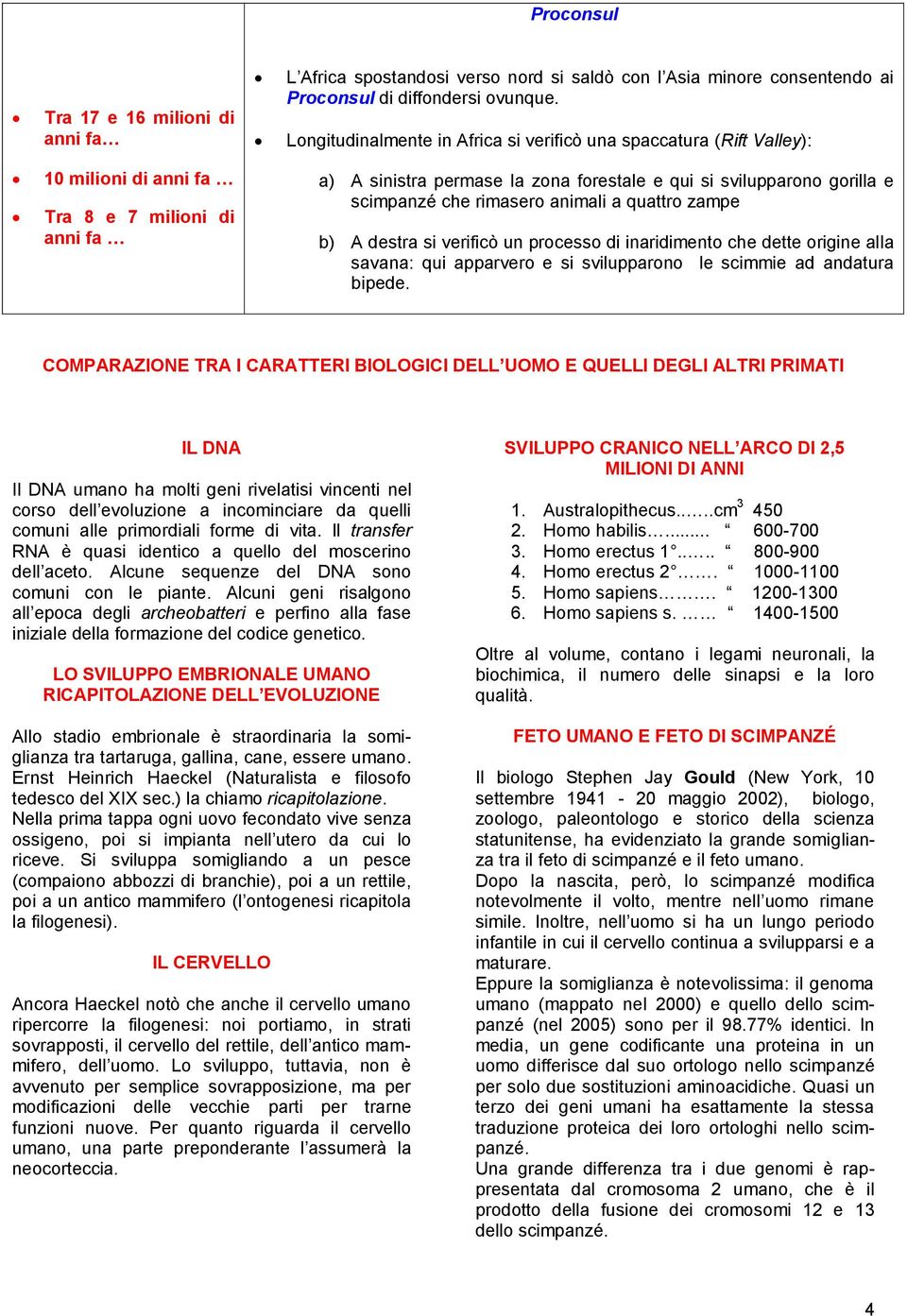 scimpanzé che rimasero animali a quattro zampe b) A destra si verificò un processo di inaridimento che dette origine alla savana: qui apparvero e si svilupparono le scimmie ad andatura bipede.