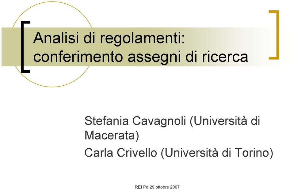 (Università di Macerata) Carla Crivello