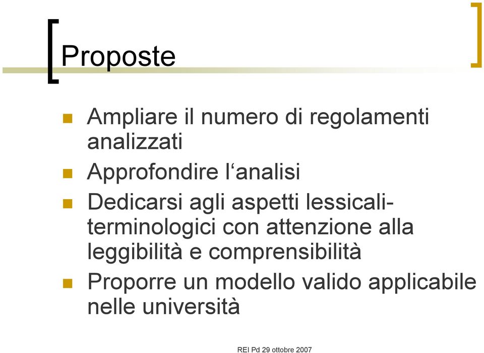 lessicaliterminologici con attenzione alla leggibilità e