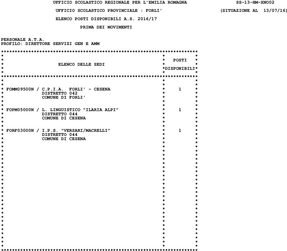FORLI' - CESENA * 1 * * FOPM05000N / L.