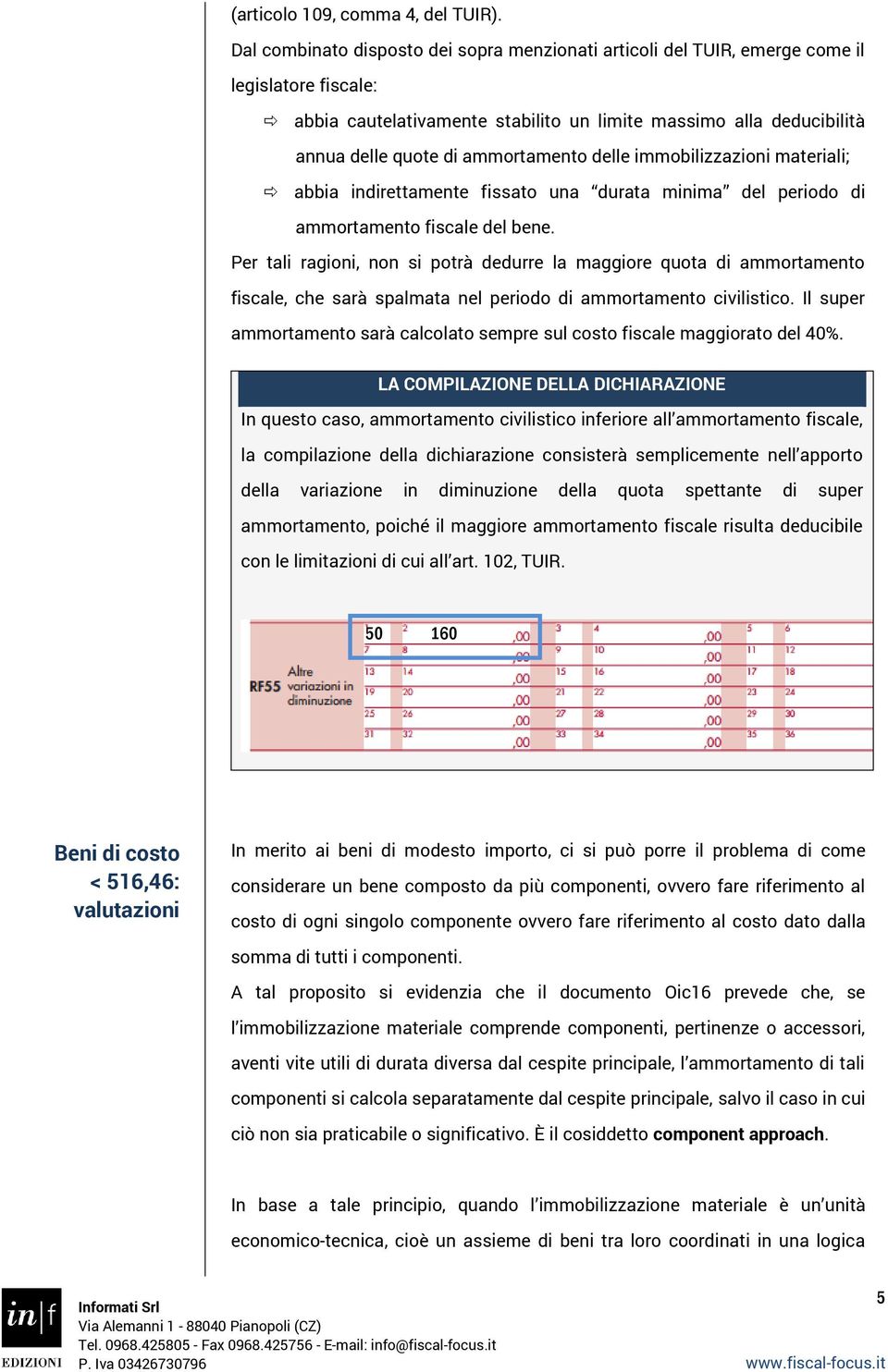 ammortamento delle immobilizzazioni materiali; abbia indirettamente fissato una durata minima del periodo di ammortamento fiscale del bene.