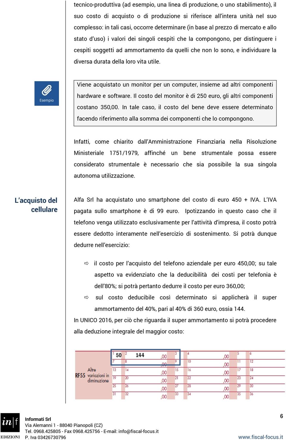 individuare la diversa durata della loro vita utile. Viene acquistato un monitor per un computer, insieme ad altri componenti hardware e software.