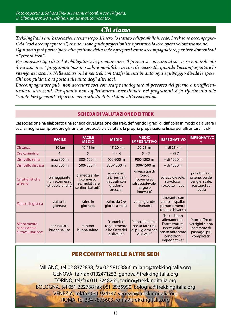 sono allenato e posso fare trek di più giorni con dislivelli l attrezzatura necessaria e condizioni impegnative vertigini e non ho timore di passaggi più complicati Chi siamo SCHEDA DI VALUTAZIONE