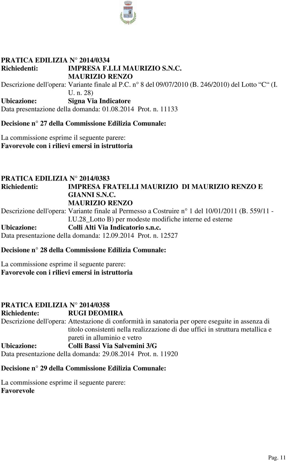 28) Ubicazione: Signa Via Indicatore Data presentazione della domanda: 01.08.2014 Prot. n.