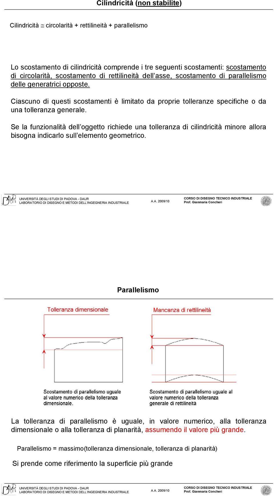 Se la funzionalità dell oggetto richiede una tolleranza di cilindricità minore allora bisogna indicarlo sull elemento geometrico.