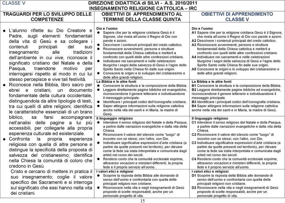 tradizioni dell ambiente in cui vive, riconosce il significato cristiano del Natale e della Pasqua, traendone motivo per interrogarsi rispetto al modo in cui lui stesso percepisce e vive tali