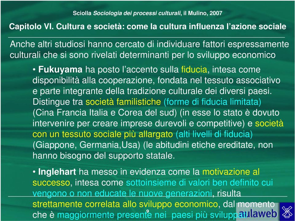 Distingue tra società familistiche (forme di fiducia limitata) (Cina Francia Italia e Corea del sud) (in esse lo stato è dovuto intervenire per creare imprese durevoli e competitive) e società con un