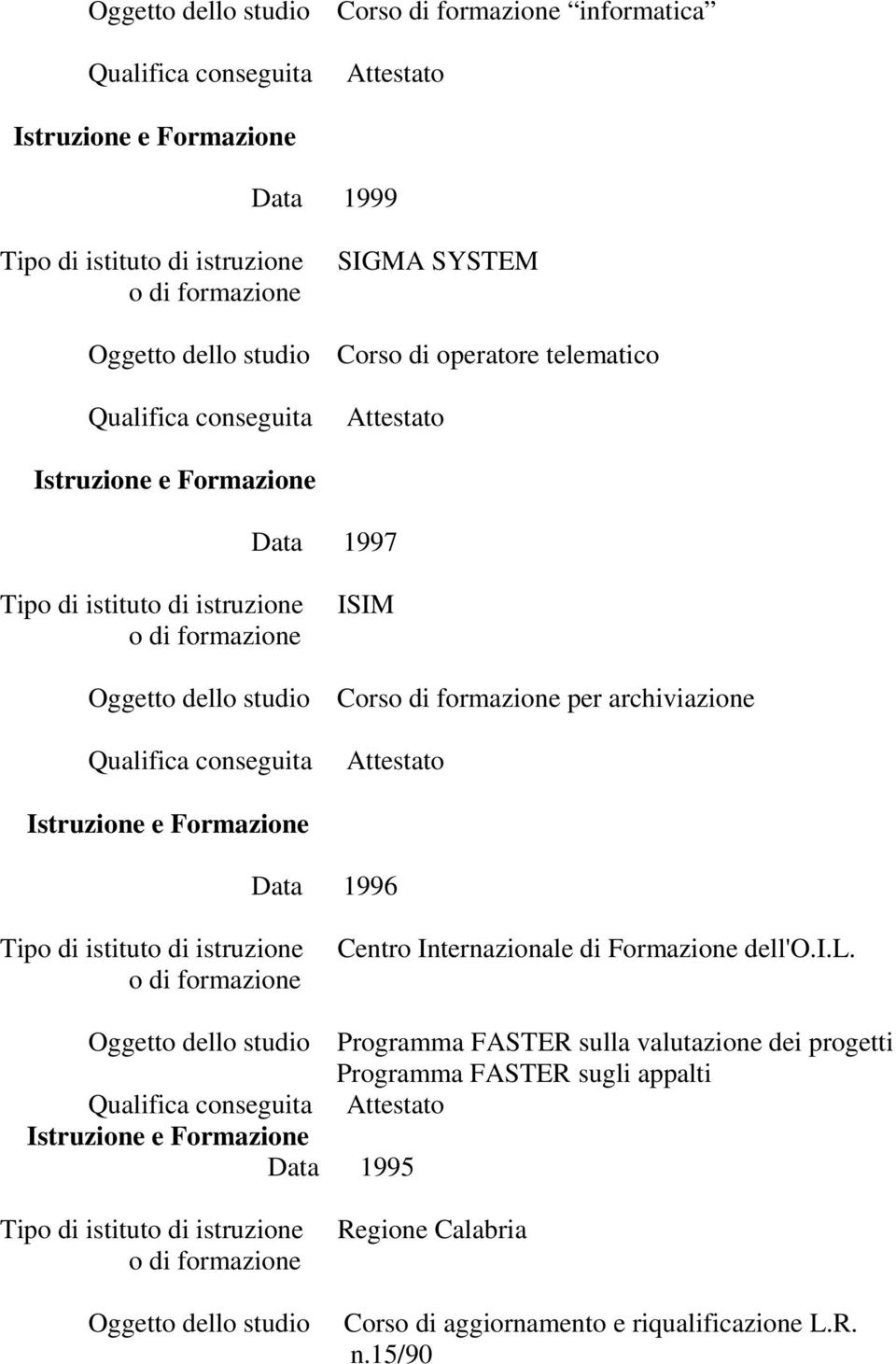 Formazione dell