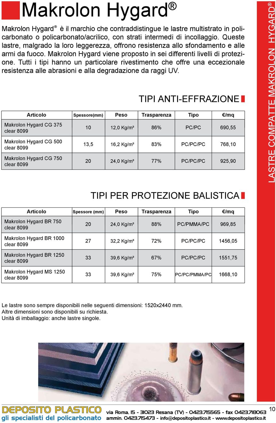 Tutti i tipi hanno un particolare rivestimento che offre una eccezionale resistenza alle abrasioni e alla degradazione da raggi UV.