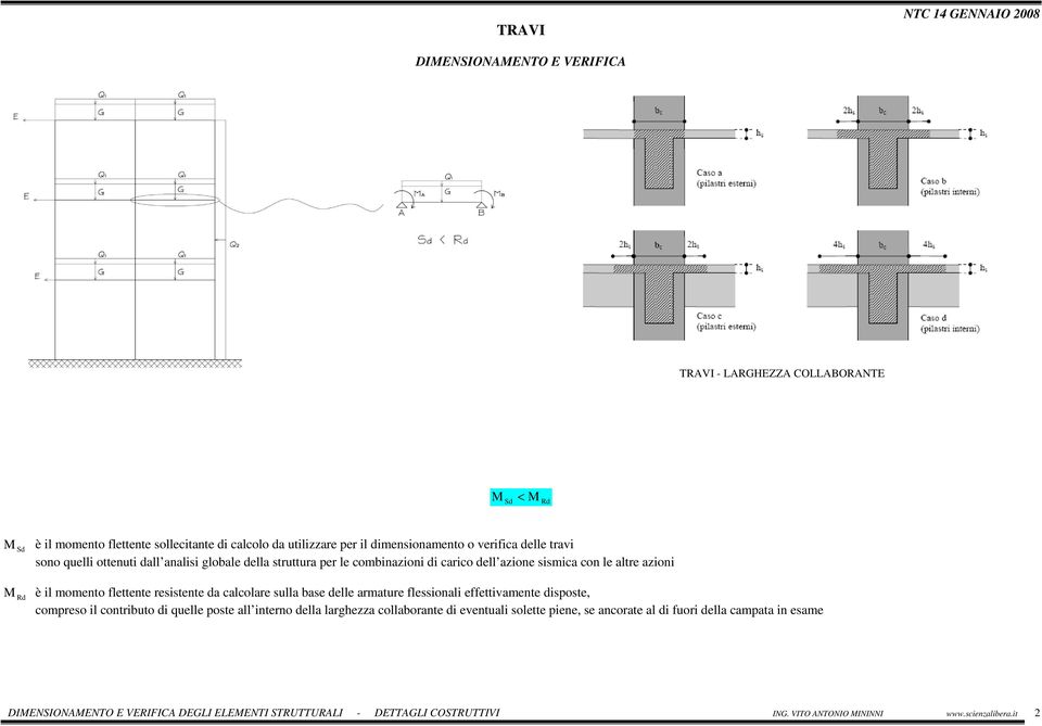 flettente resistente da calcolare sulla base delle armature flessionali effettivamente disposte, compreso il contributo di quelle poste all interno della larghezza