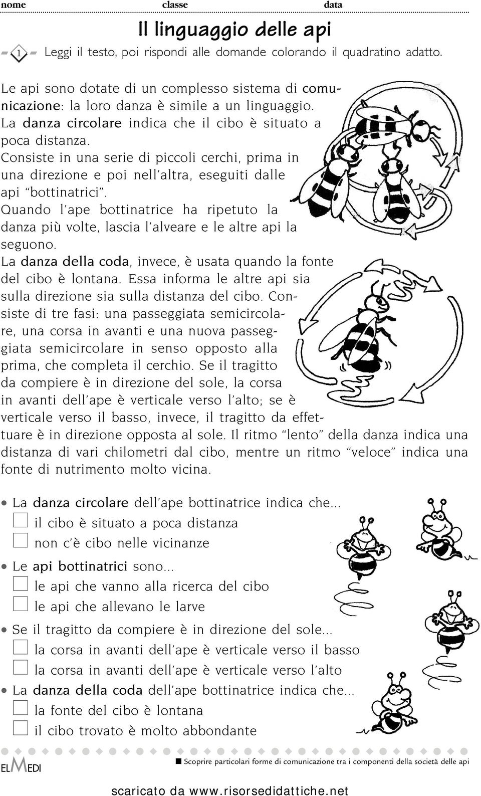 Quando l ape bottinatrice ha ripetuto la danza più volte, lascia l alveare e le altre api la seguono. La danza della coda, invece, è usata quando la fonte del cibo è lontana.