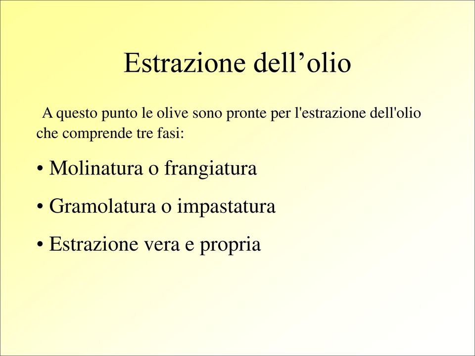 comprende tre fasi: Molinatura o frangiatura