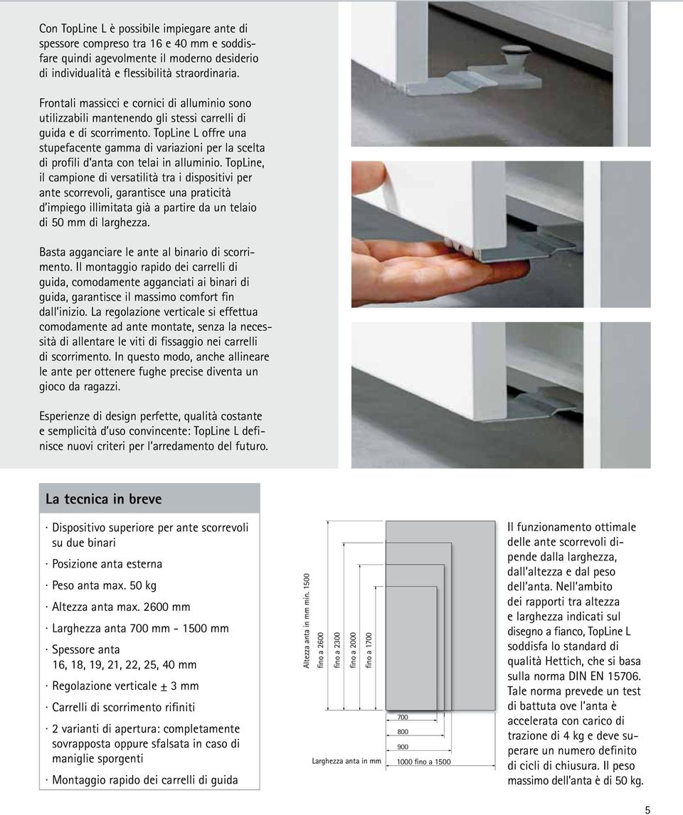 TopLine L offre una stupefacente gamma di variazioni per la scelta di profili d anta con telai in alluminio.