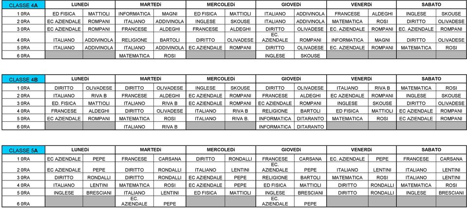 DIRITTO OLIVADESE AZIENDALE ROMPANI INFORMATICA MAGNI DIRITTO OLIVADESE 5 0RA ITALIANO ADDIVINOLA ITALIANO ADDIVINOLA AZIENDALE ROMPANI DIRITTO OLIVADESE AZIENDALE ROMPANI MATEMATICA ROSI 6 0RA