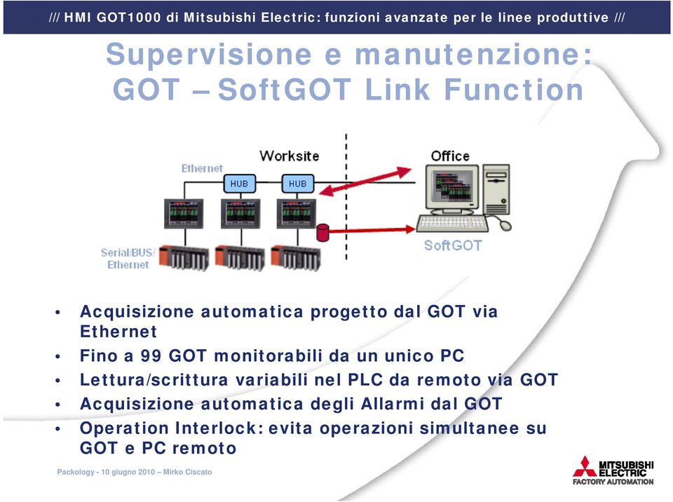 Lettura/scrittura variabili nel PLC da remoto via GOT Acquisizione automatica