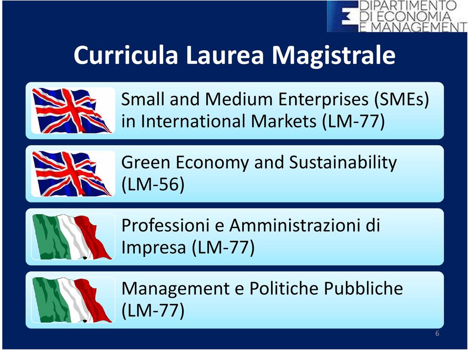 Sustainability (LM-56) Professioni e Amministrazioni di
