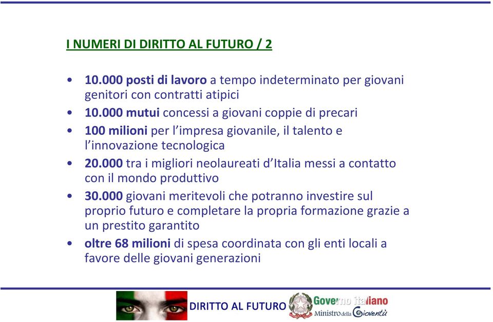 000 tra i migliori neolaureati d Italia messi a contatto con il mondo produttivo 30.