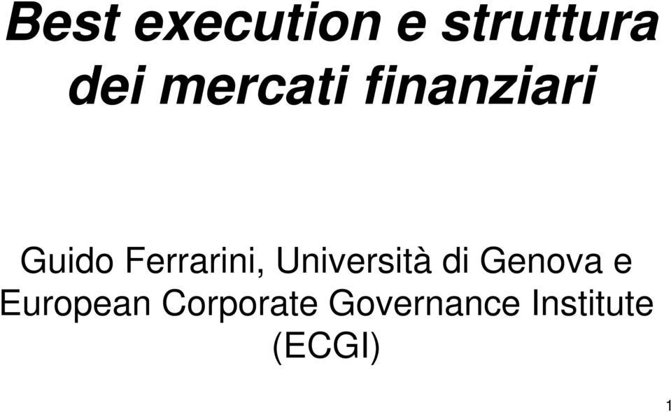 Ferrarini, Università di Genova e