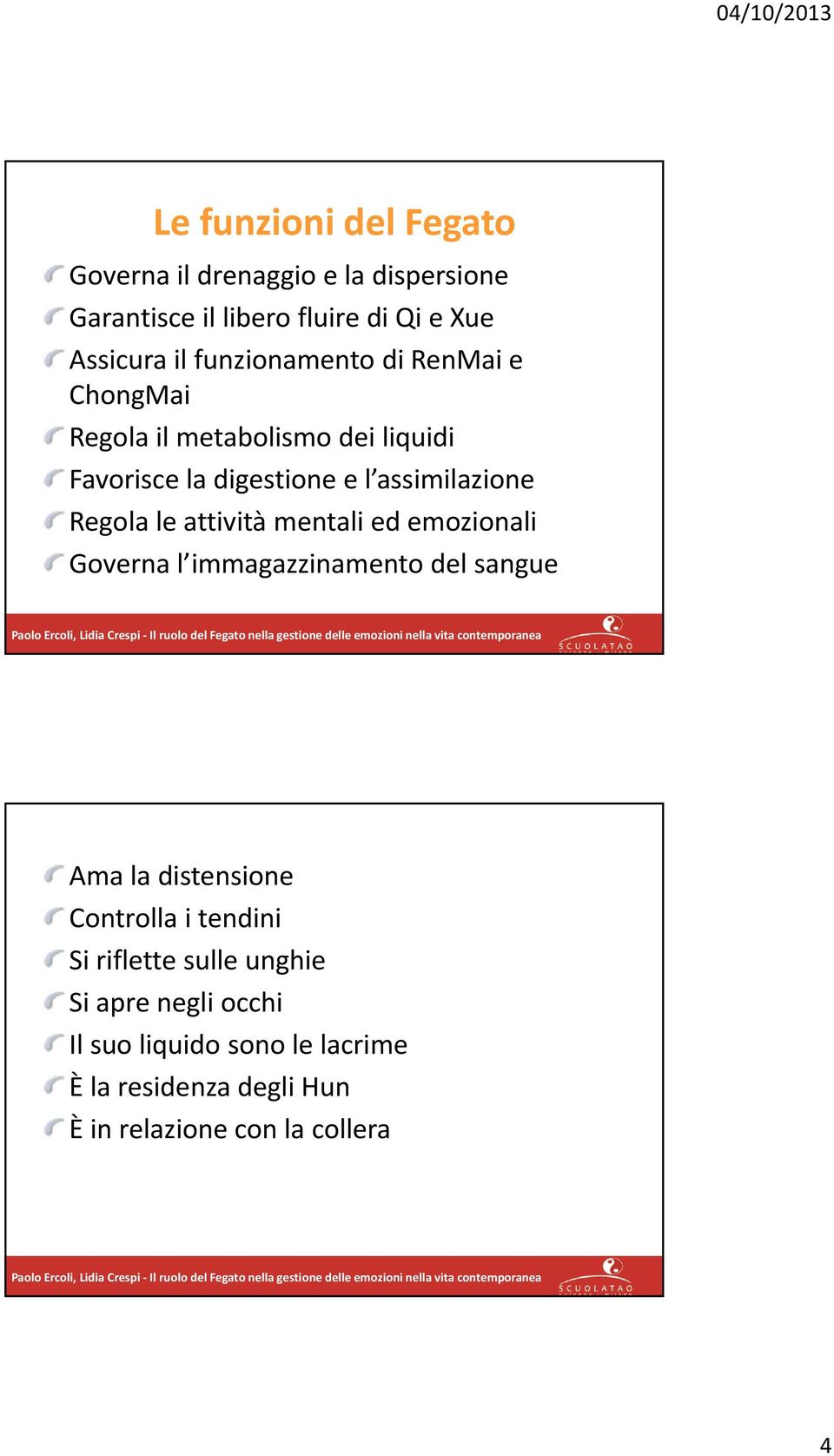 le attività mentali ed emozionali Governa l immagazzinamento del sangue Ama la distensione Controlla i tendini Si