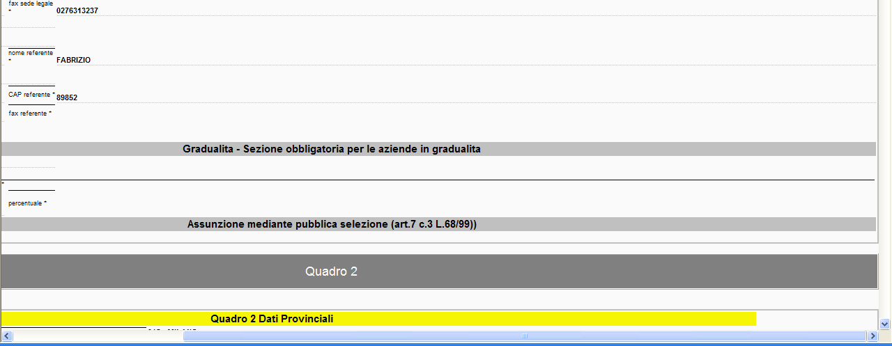 documento Rettifica per rettificare il documento Duplica per duplicare il prospetto (funzione utile per crearne uno nuovo sfruttando i dati di quello