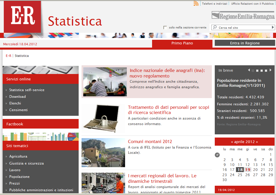 Il Portale di statistica Servizio