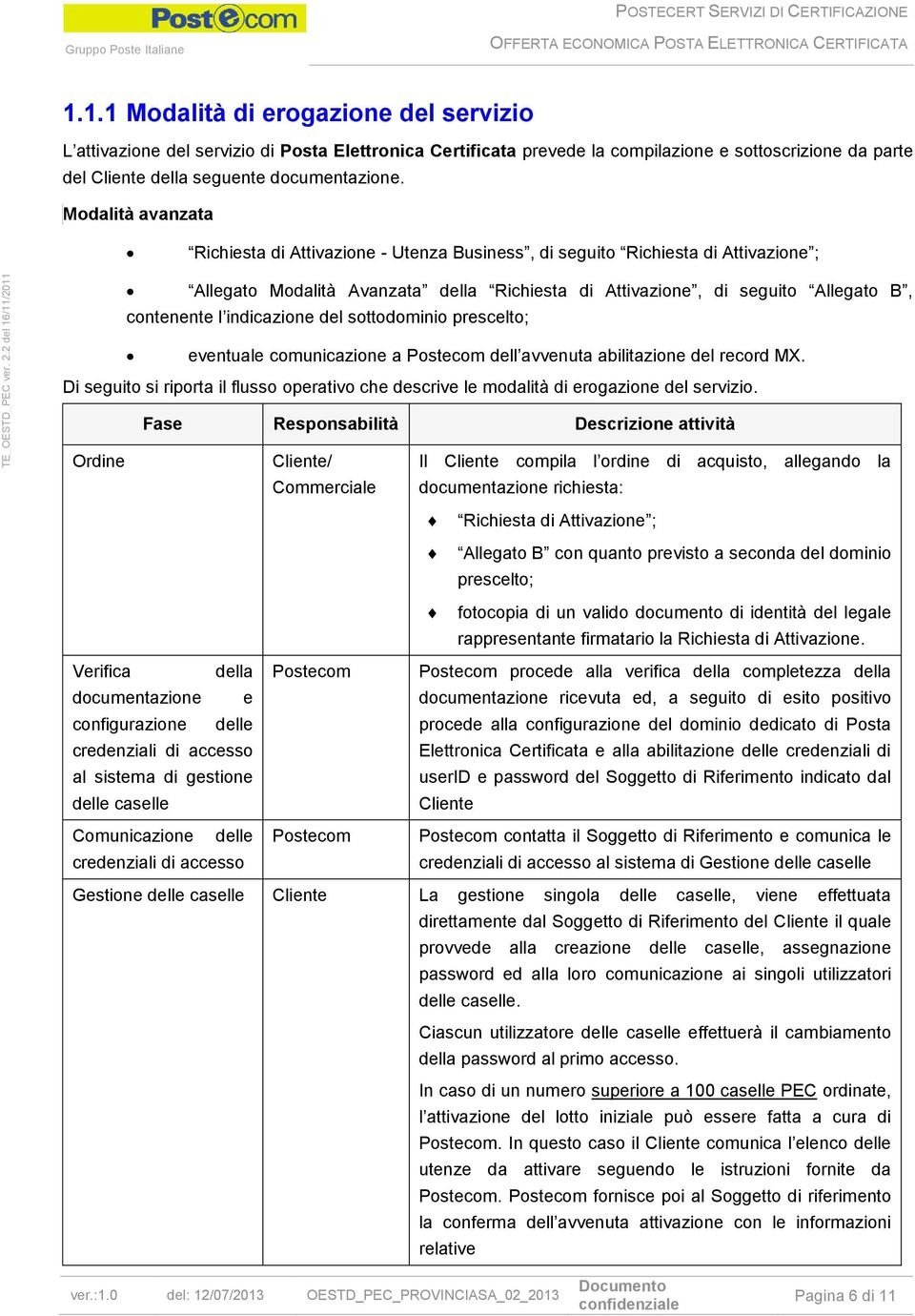 sttdmini prescelt; eventuale cmunicazine a Pstecm dell avvenuta abilitazine del recrd MX. Di seguit si riprta il fluss perativ che descrive le mdalità di ergazine del servizi.