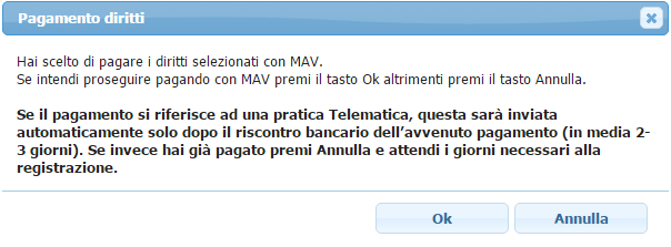 proposto il messaggio seguente Figura 44 Conferma modalità di pagamento Confermando, comparirà