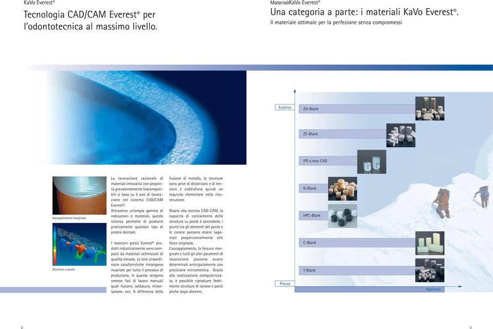 max CAD Accoppiamento marginale Struttura a ponte La lavorazione razionale di materiali innovativi con proprietà prevalentemente biocompatibili si basa su 5 assi di lavorazione nel sistema CAD/CAM