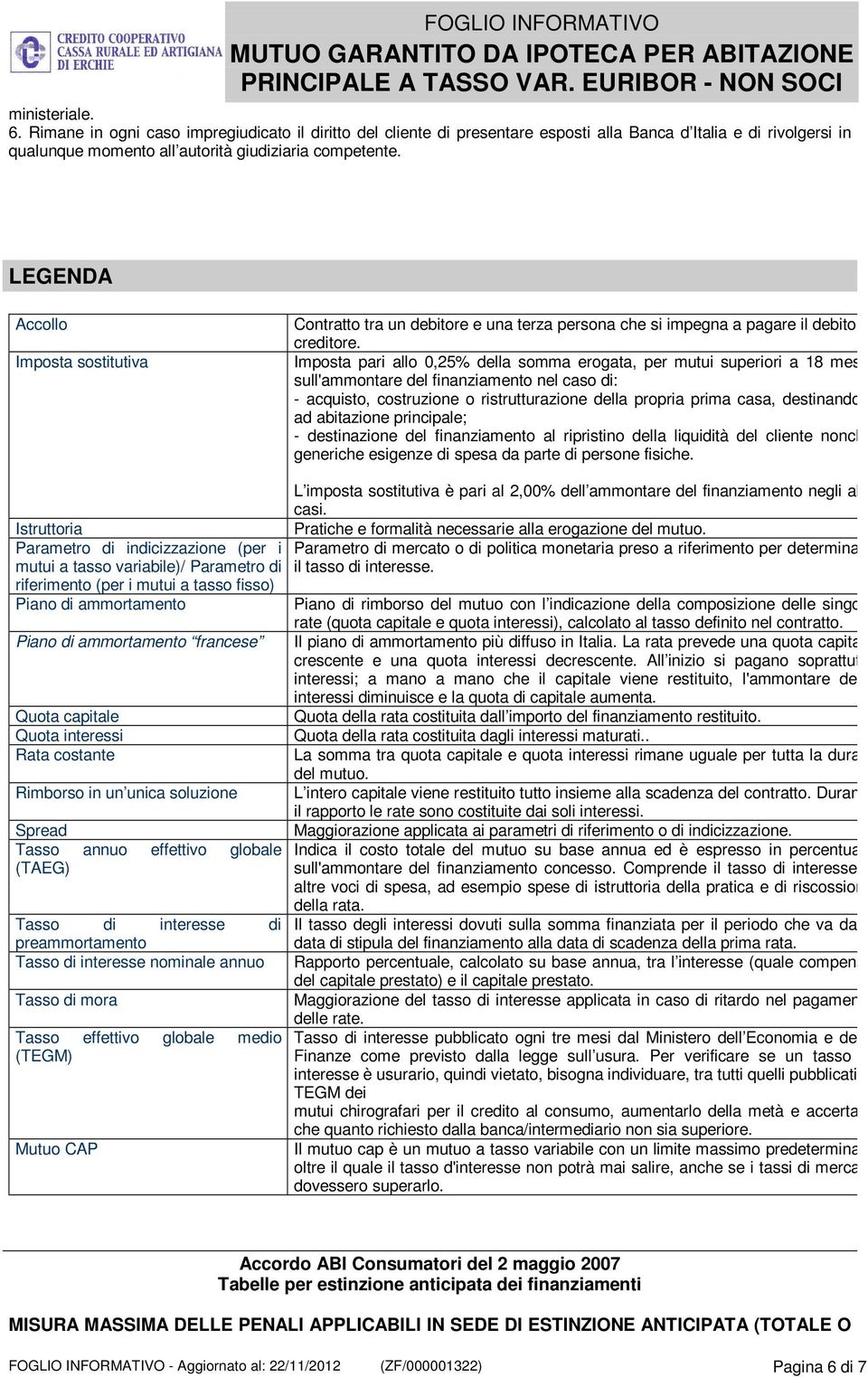 Imposta pari allo 0,25% della somma erogata, per mutui superiori a 18 mes sull'ammontare del finanziamento nel caso di: - acquisto, costruzione o ristrutturazione della propria prima casa, destinando