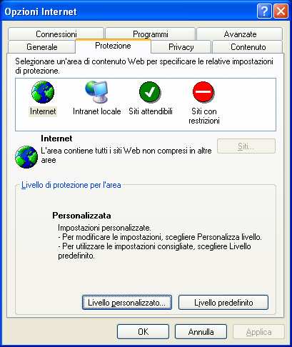 Per attivare i Java Script su Explorer da Strumenti => Opzioni Internet => Protezione