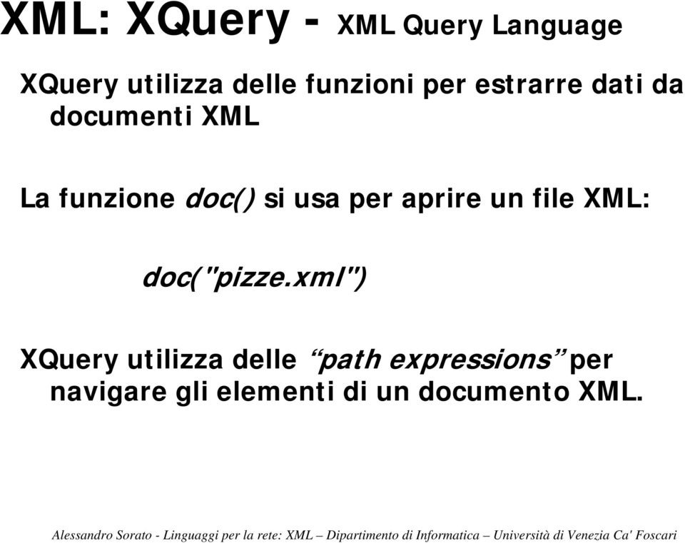 file XML: doc("pizze.