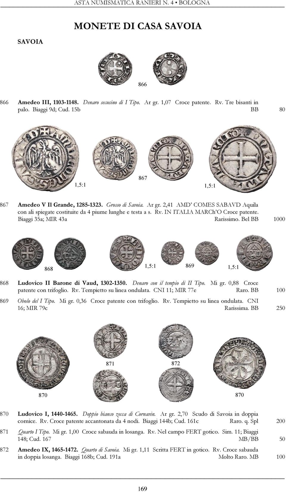 Biaggi 35a; MIR 43a Rarissimo. Bel BB 1000 868 869 868 Ludovico II Barone di Vaud, 1302-1350. Denaro con il tempio di II Tipo. Mi gr. 0,88 Croce patente con trifoglio. Rv. Tempietto su linea ondulata.