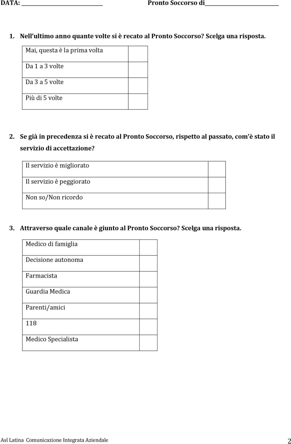 Se già in precedenza si è recato al Pronto Soccorso, rispetto al passato, com è stato il servizio di accettazione?