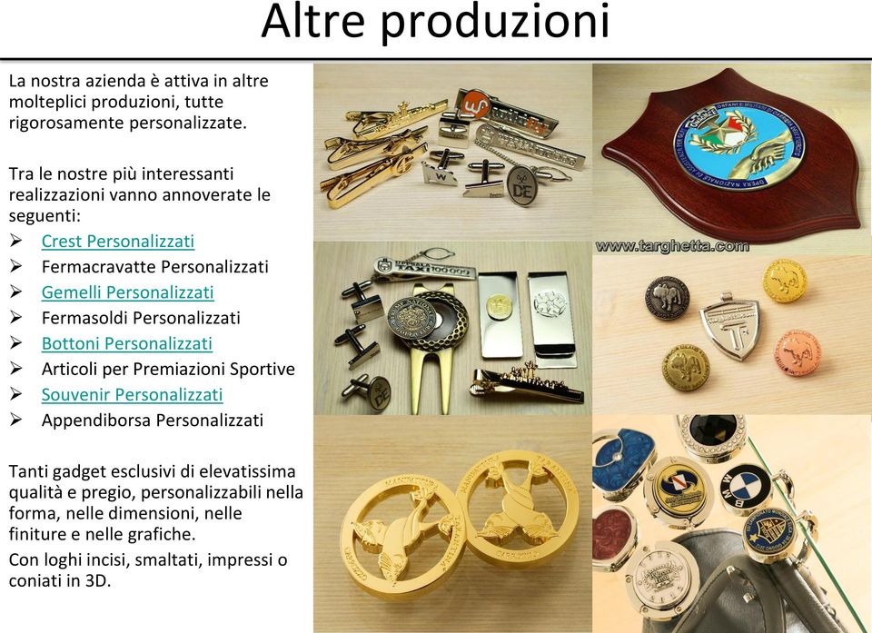 Personalizzati Fermasoldi Personalizzati Bottoni Personalizzati Articoli per Premiazioni Sportive Souvenir Personalizzati Appendiborsa