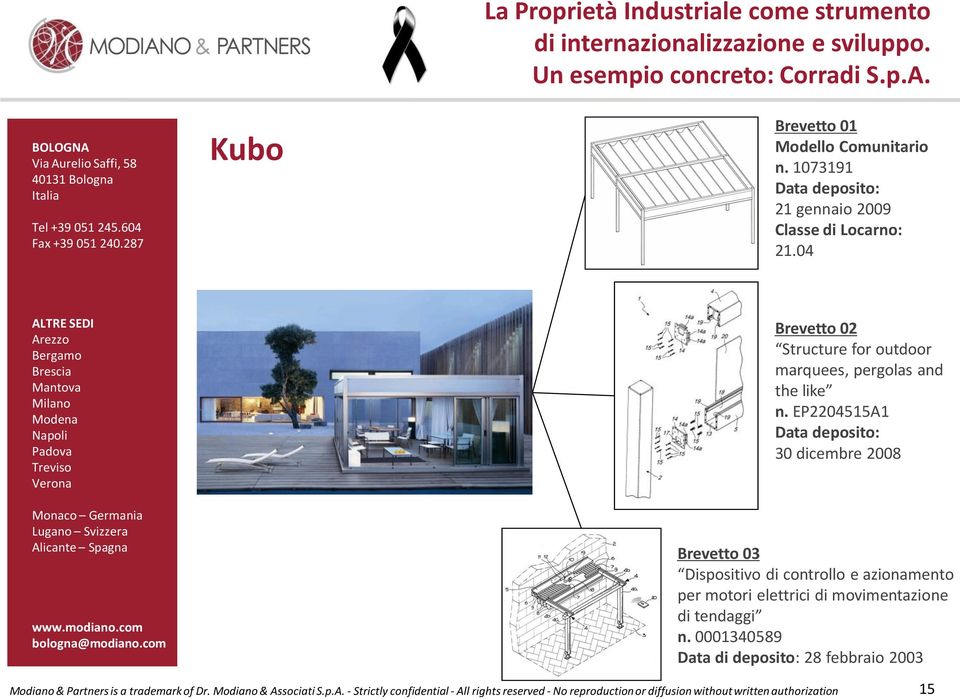 04 Brevetto 02 Structure for outdoor marquees, pergolas and the like n.