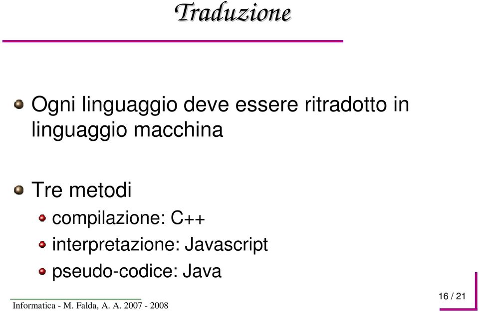 metodi compilazione: C++