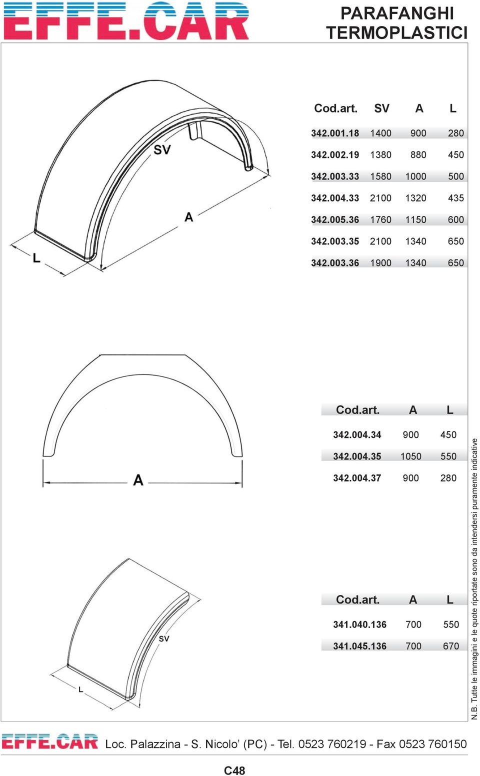 36 1760 1150 600 342.003.35 2100 1340 650 342.003.36 1900 1340 650 Cod.art. A L 342.